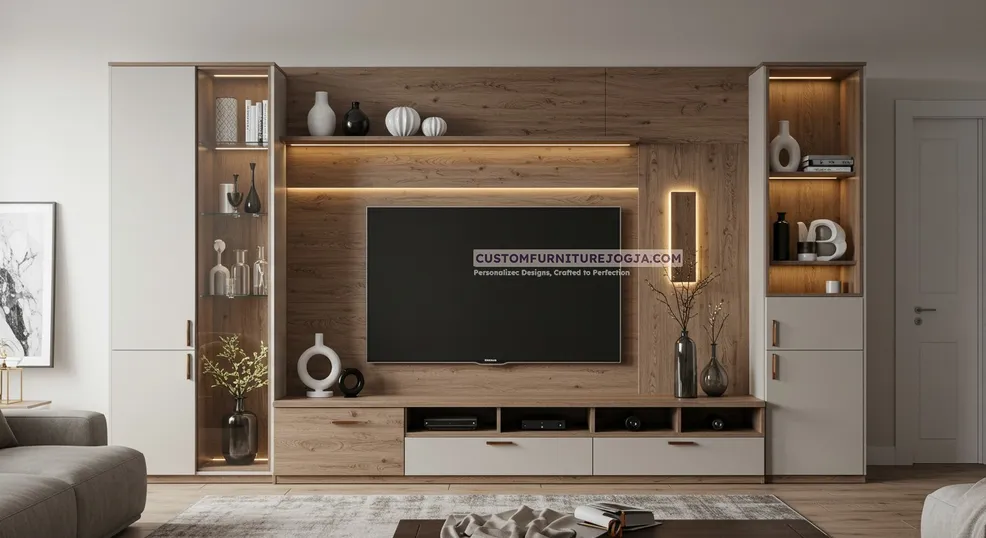 Jasa Pembuatan Cabinet Tv besar Jogja